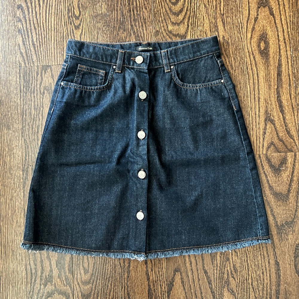 MASSIMO DUTI Denim Button-Front Skirt